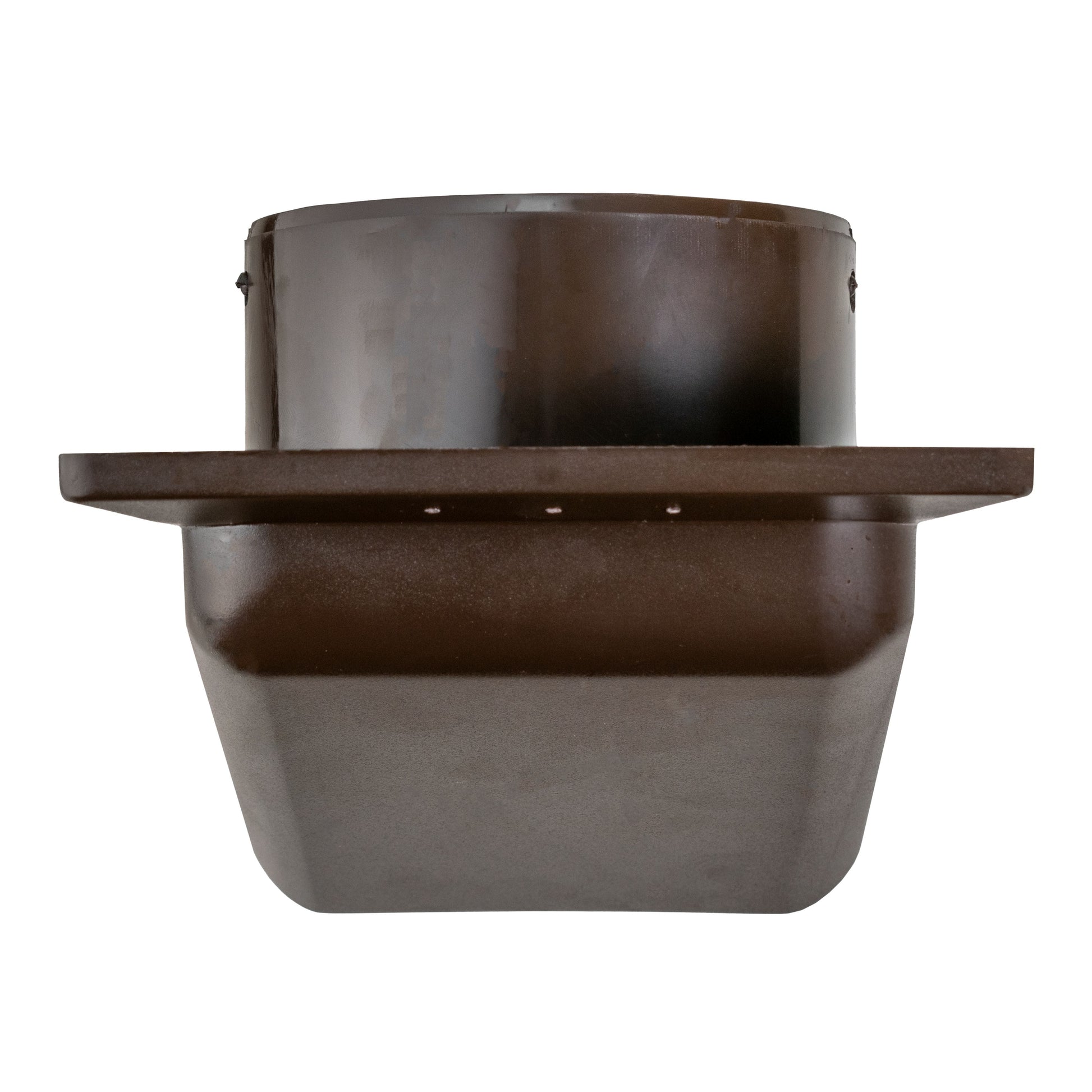 Brown external through-wall vent hood with round duct collar