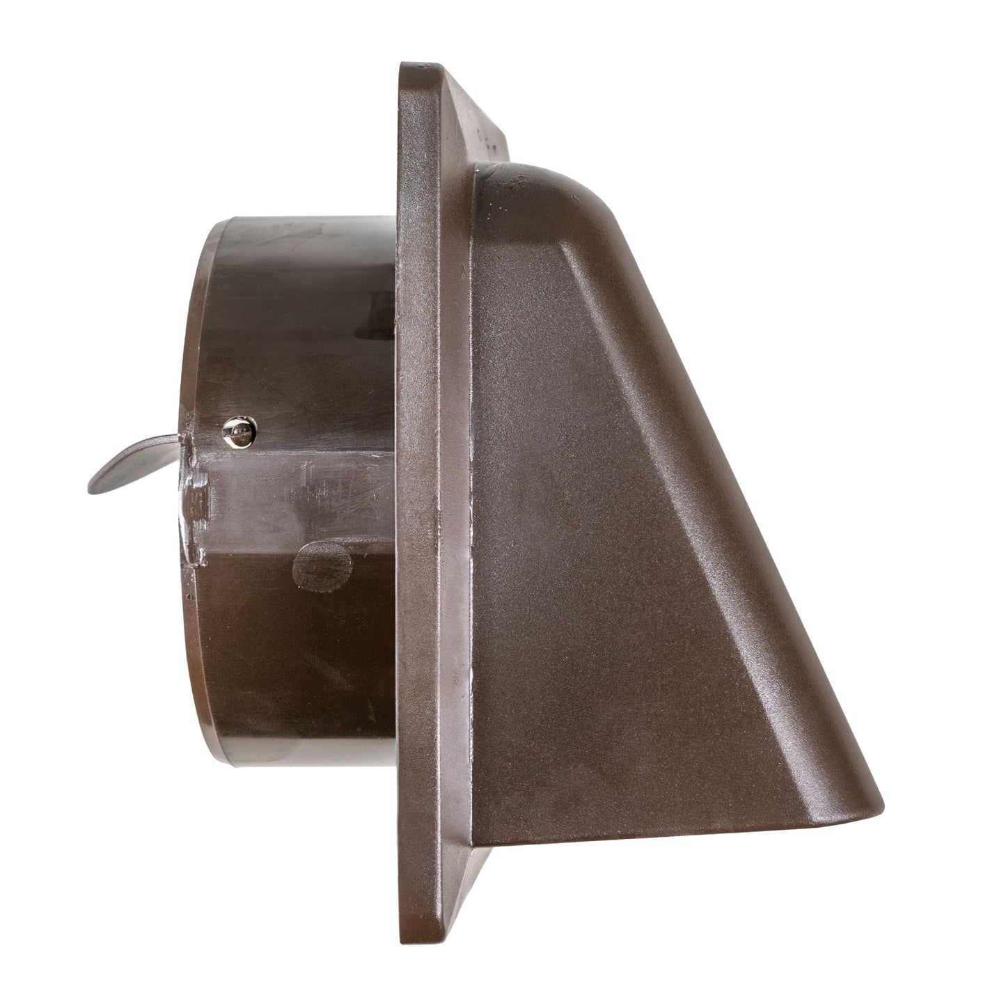 Brown external vent hood with mounting plate and short duct collar