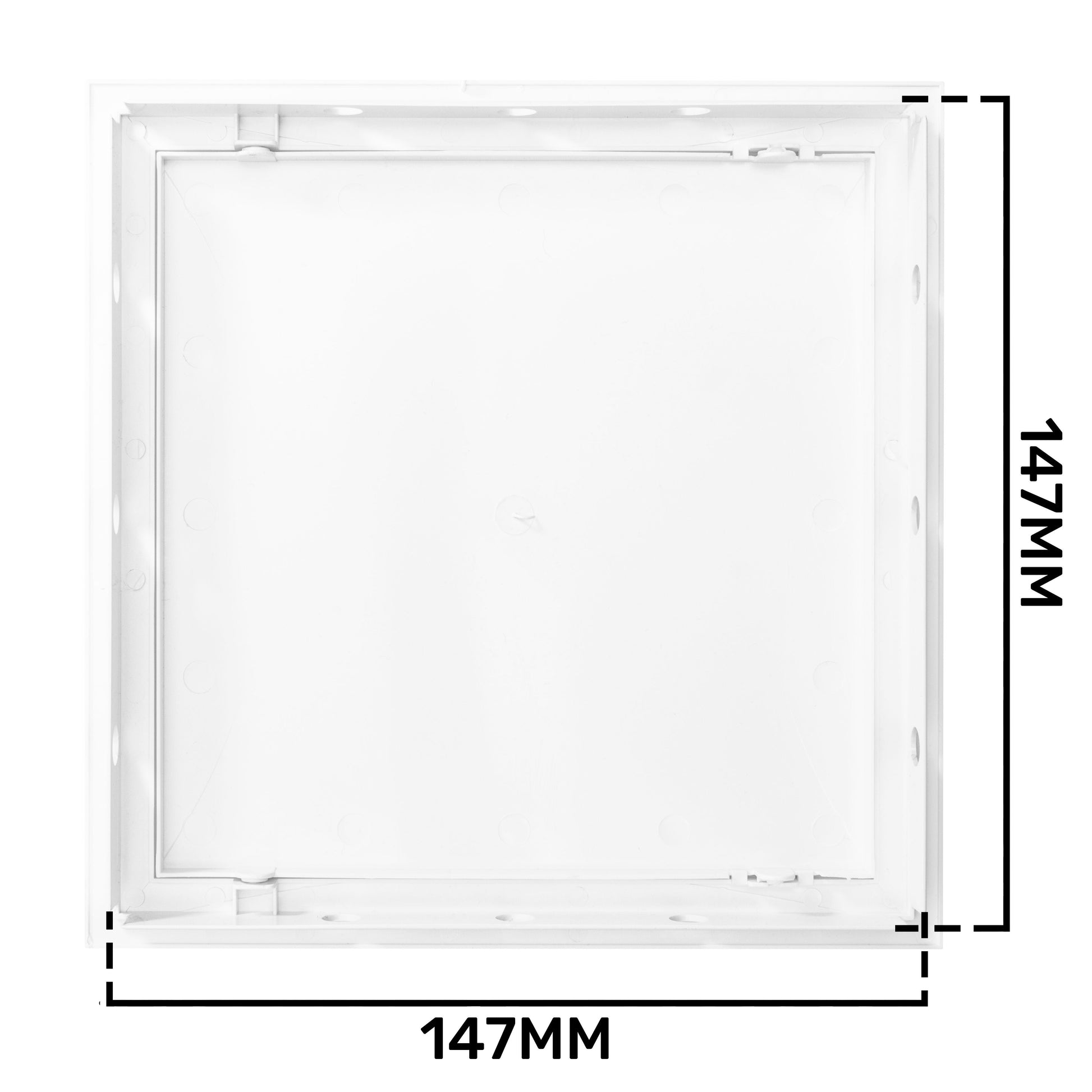 Access panel door square frame with 147mm height and internal support cut-outs