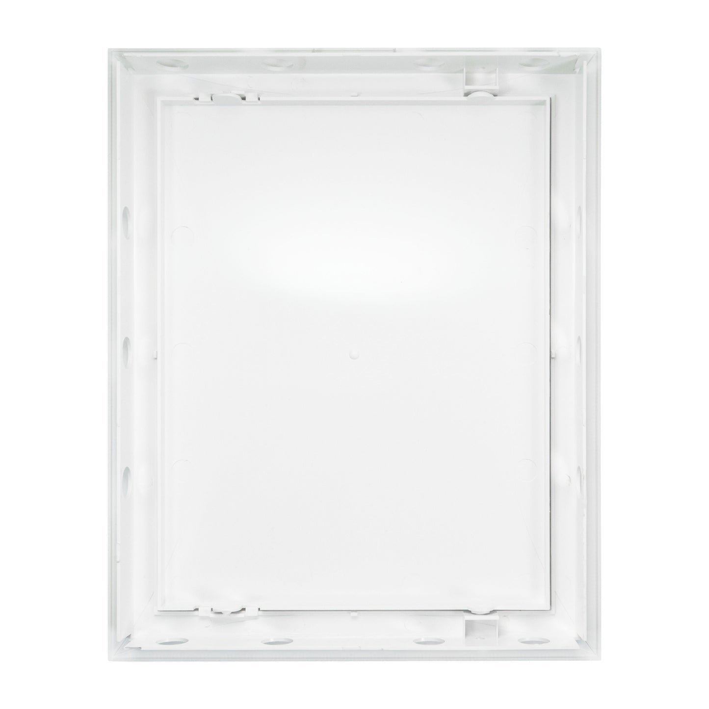 White access panel door base with open internal frame and mounting clips