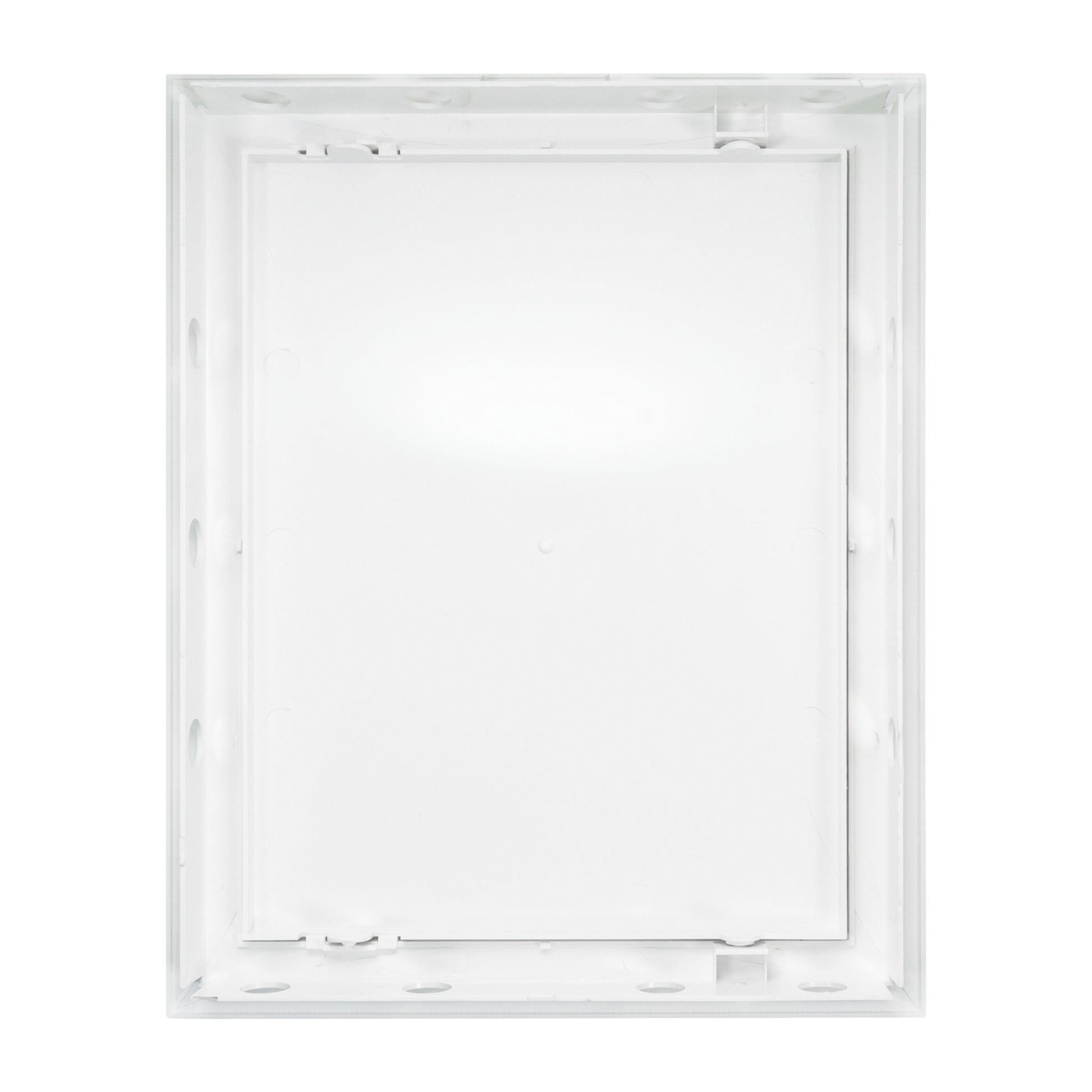 White access panel door base with open internal frame and mounting clips