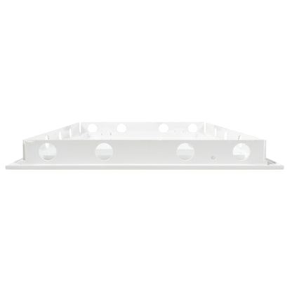 White access panel door underside/edge view with circular mounting points