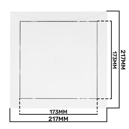 Access panel door PP opening size diagram with 217mm outer width and 171mm inner height