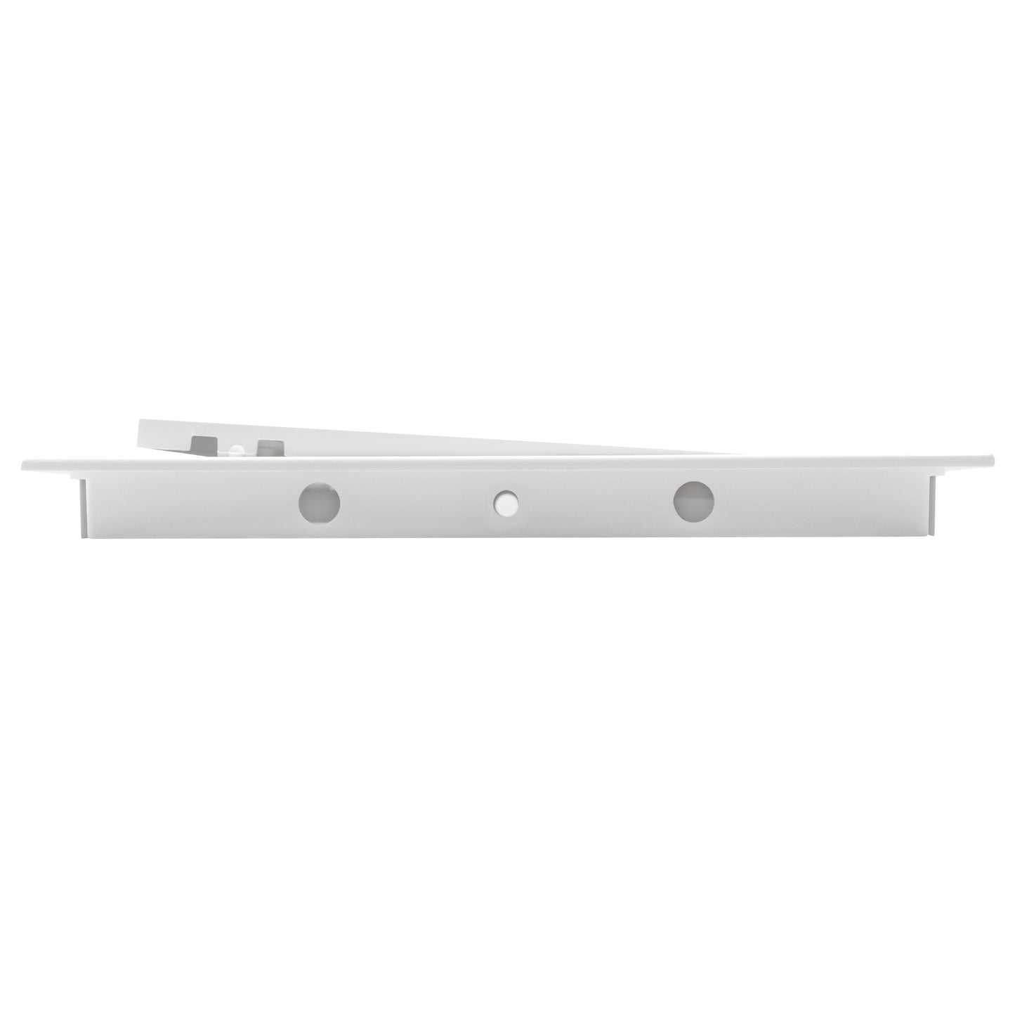 White access panel door PP side view with round fixing holes along the edge