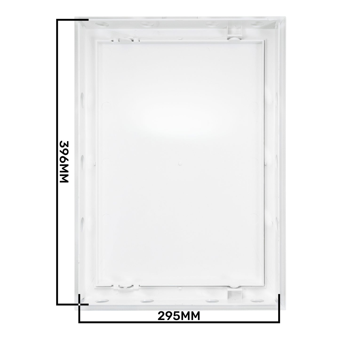 White access panel door backing panel, 295mm wide and 396mm height shown