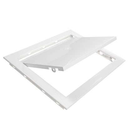 Rahmen und Träger der Zugangsklappe PP, weiß, 300 x 400 mm, schräger Einbau