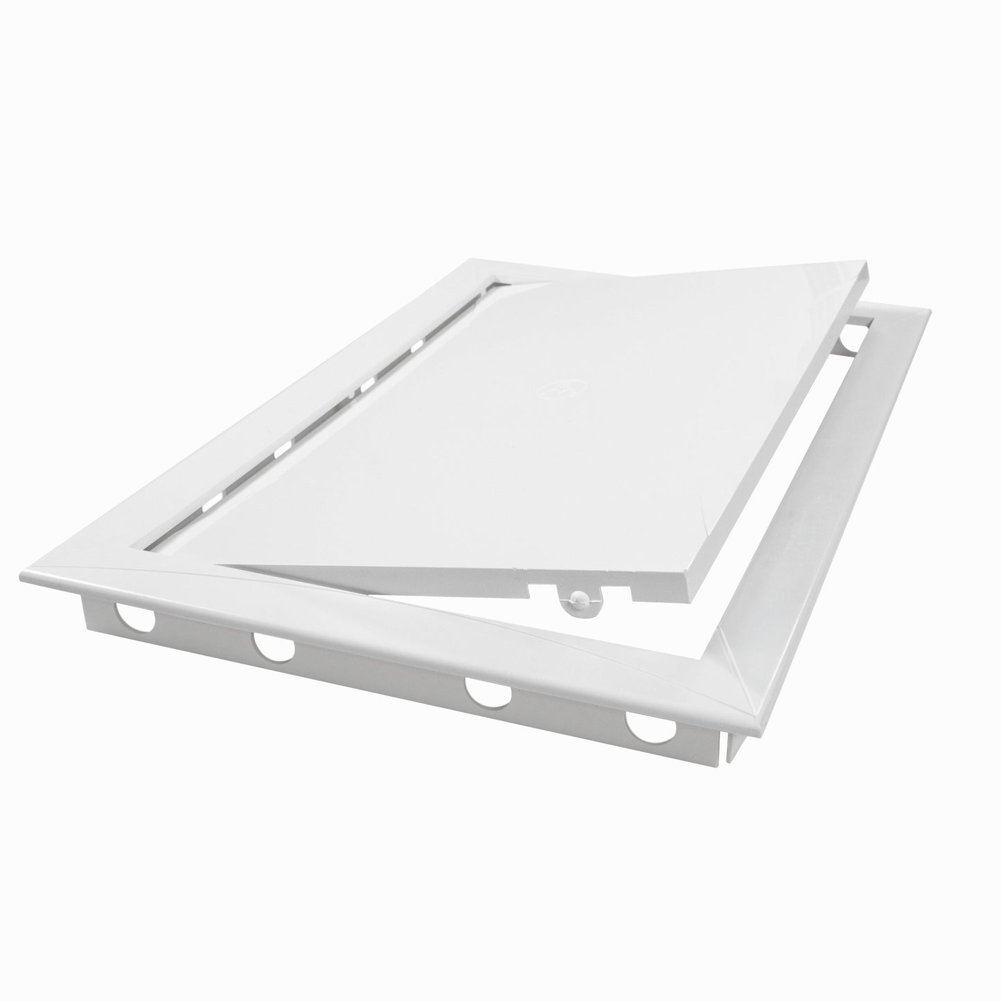 White access panel door with finger grips and central latch recess, 300x400mm
