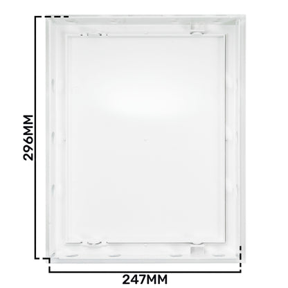 White access panel door plan outline with 272mm x 267mm dimensions