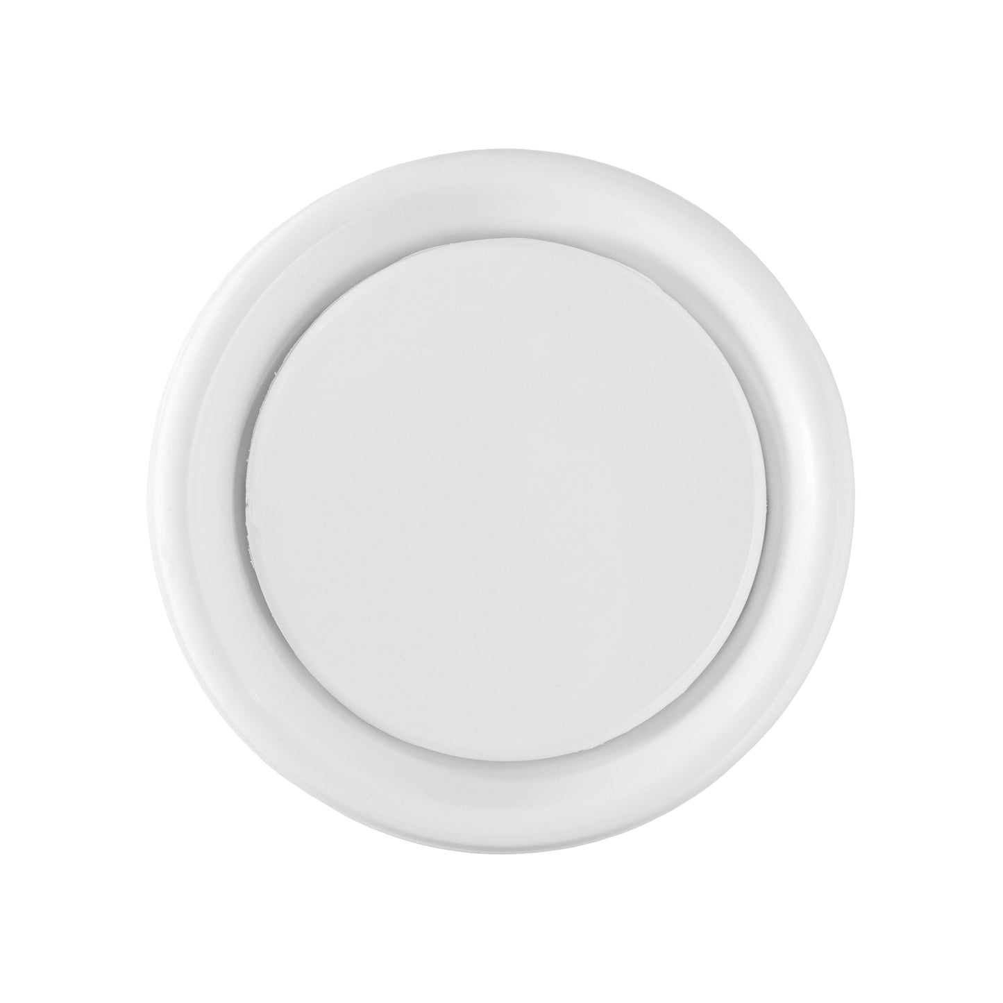 White ABS ceiling extract valve, front circular face with inner ring