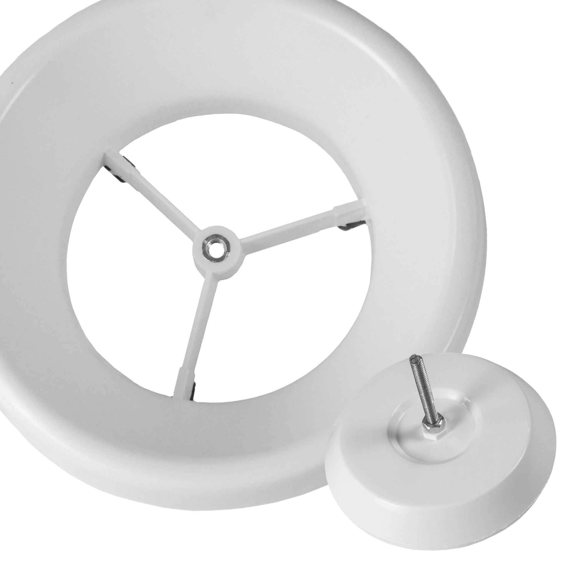 White ABS ceiling extract valve showing fan blades and mounting screw