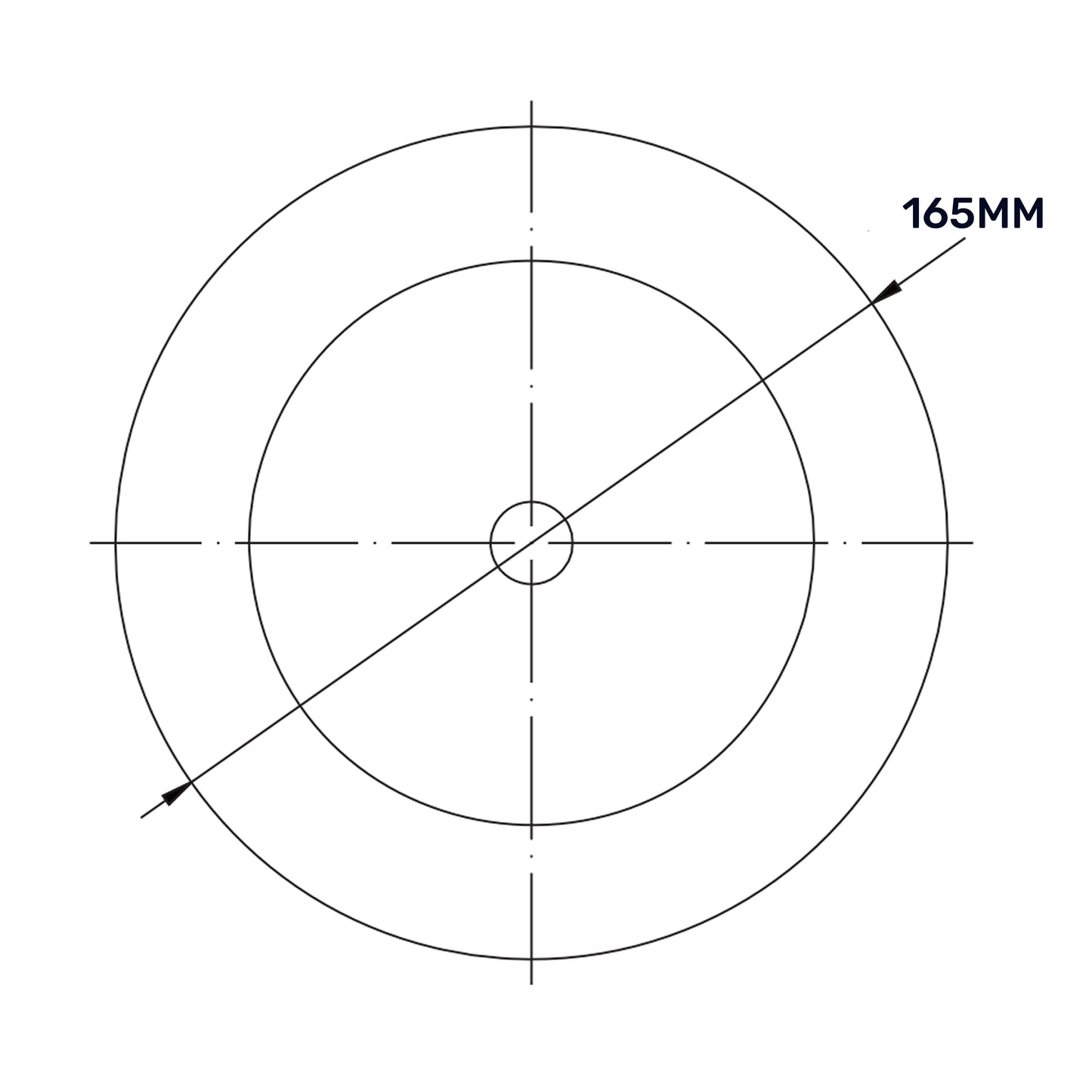 Top view of 165mm ceiling extract valve, circular inlet and central hub