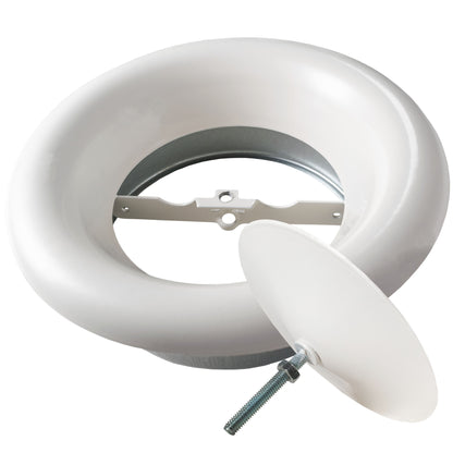 Anemostat SV Deckenventil mit Befestigungsbügeln und Schraube, weiß, 125 mm