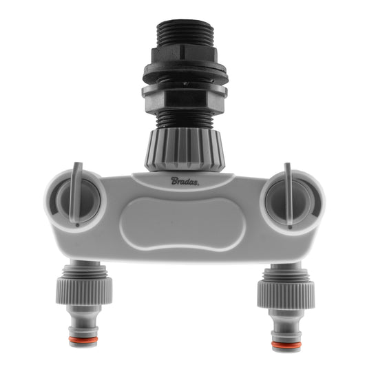 Best4Trade-Retail 2-way valved manifold (1in BSP) with two hose outlets