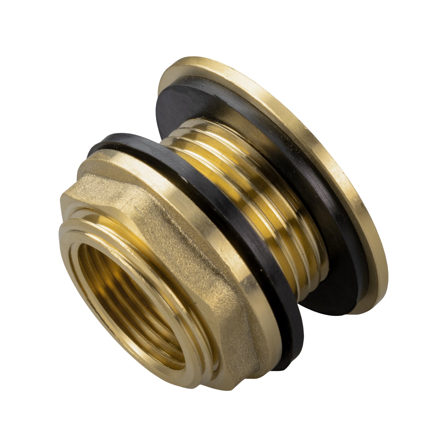 3/4" BSP male brass threaded end with black seal and gasket ring