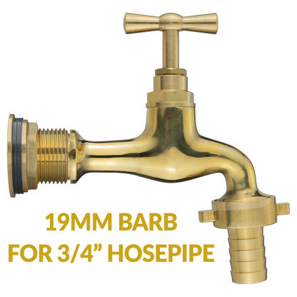19mm barb brass outlet for 3/4" hosepipe with lever tap handle