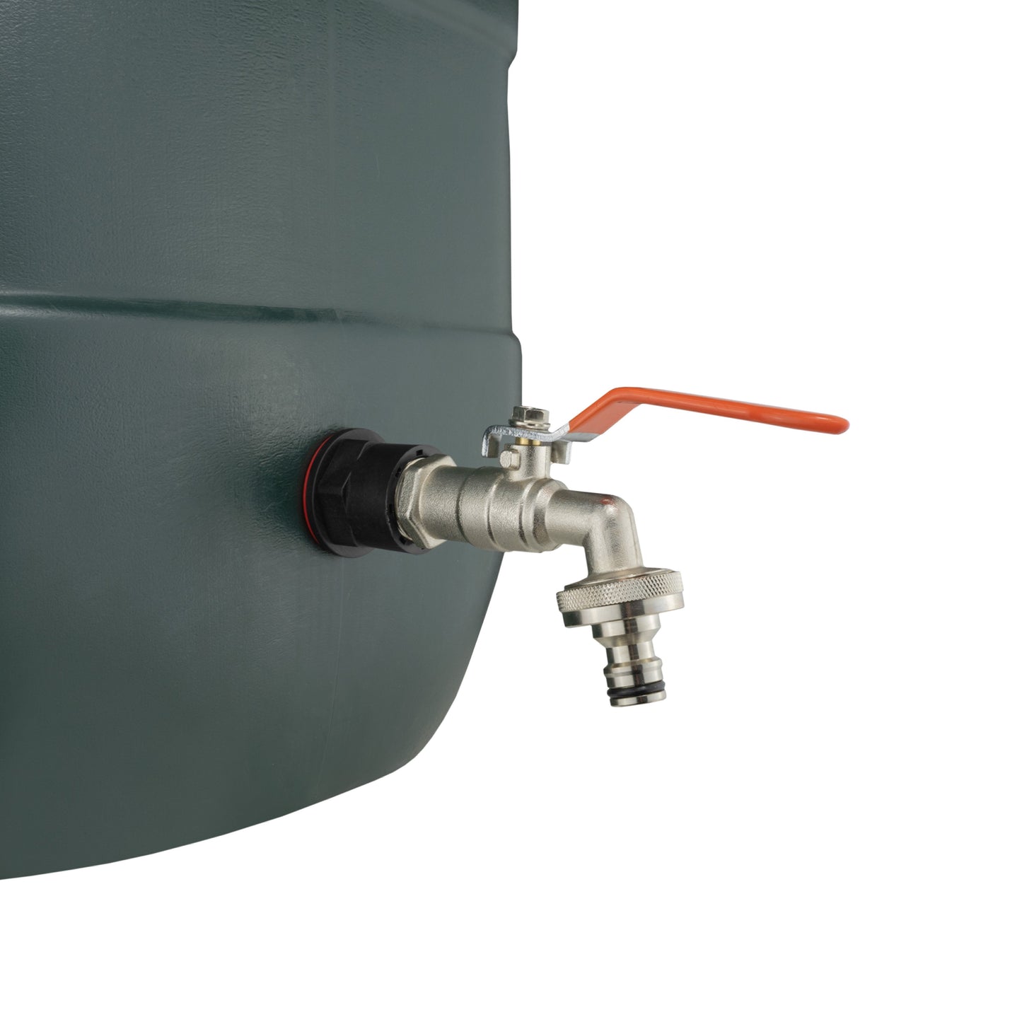 Quick-connect lever tap with textured outlet and 1/2" male threads
