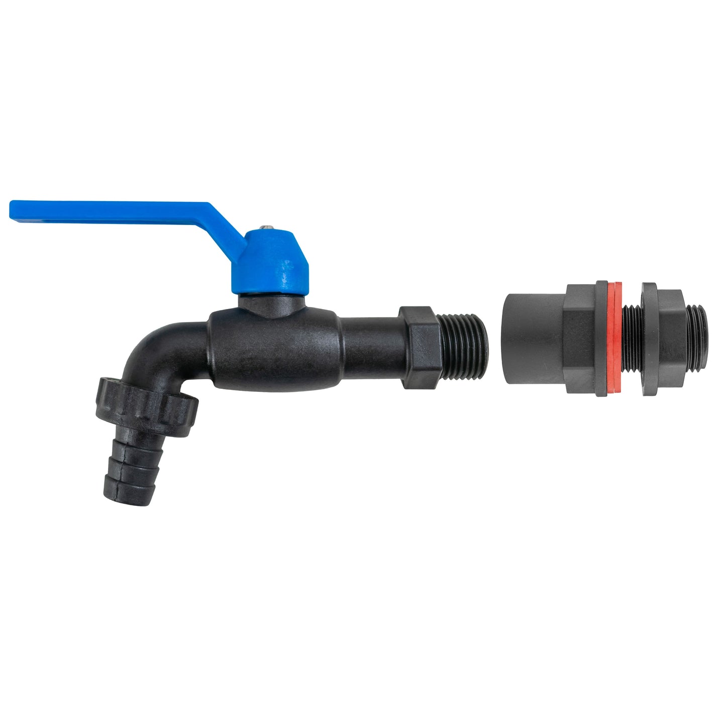 Water Butt Kit 1/2" BSP tap fitting with 1/2" barb outlet