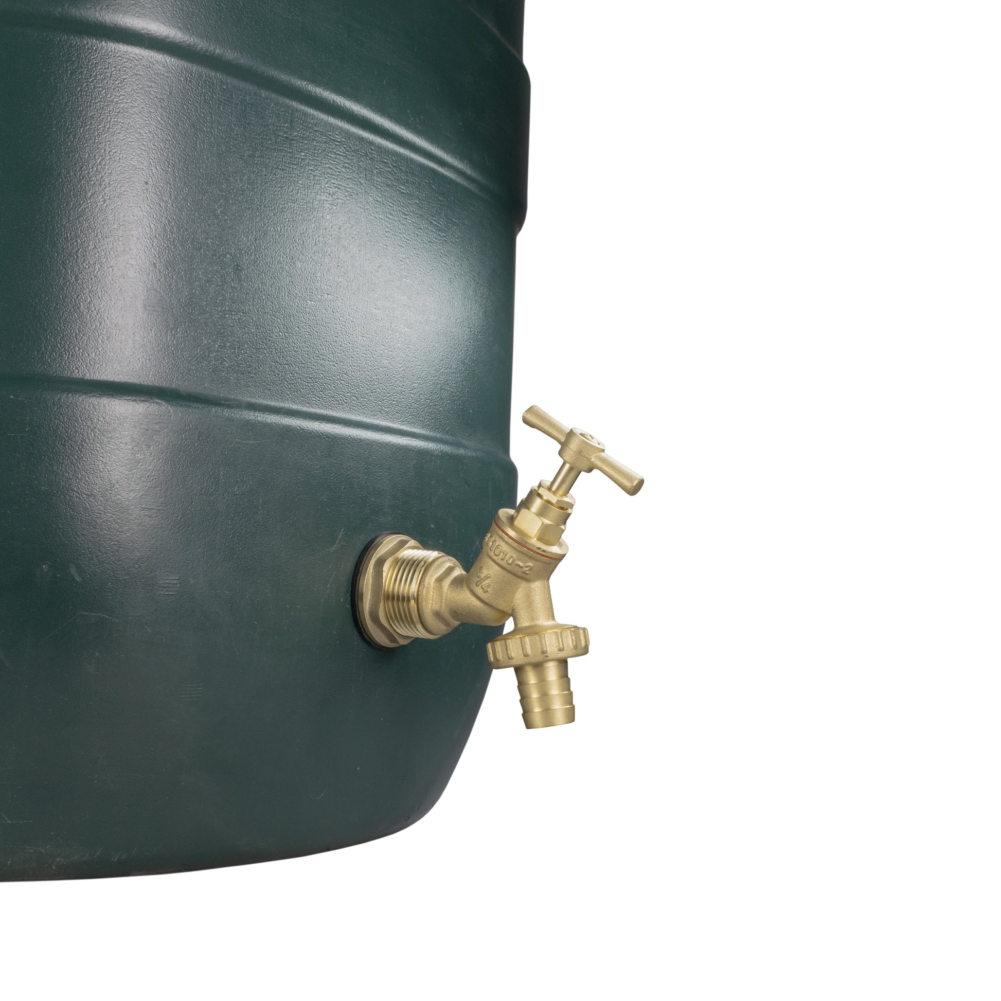 Brass barbed tap outlet kit with shut-off lever and threaded connection piece