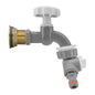 1 in brass tap kit with grey dial and two-way splitter, shown in angled view