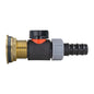 Brass water butt fitting kit with inline valve and 20mm barb hose connection