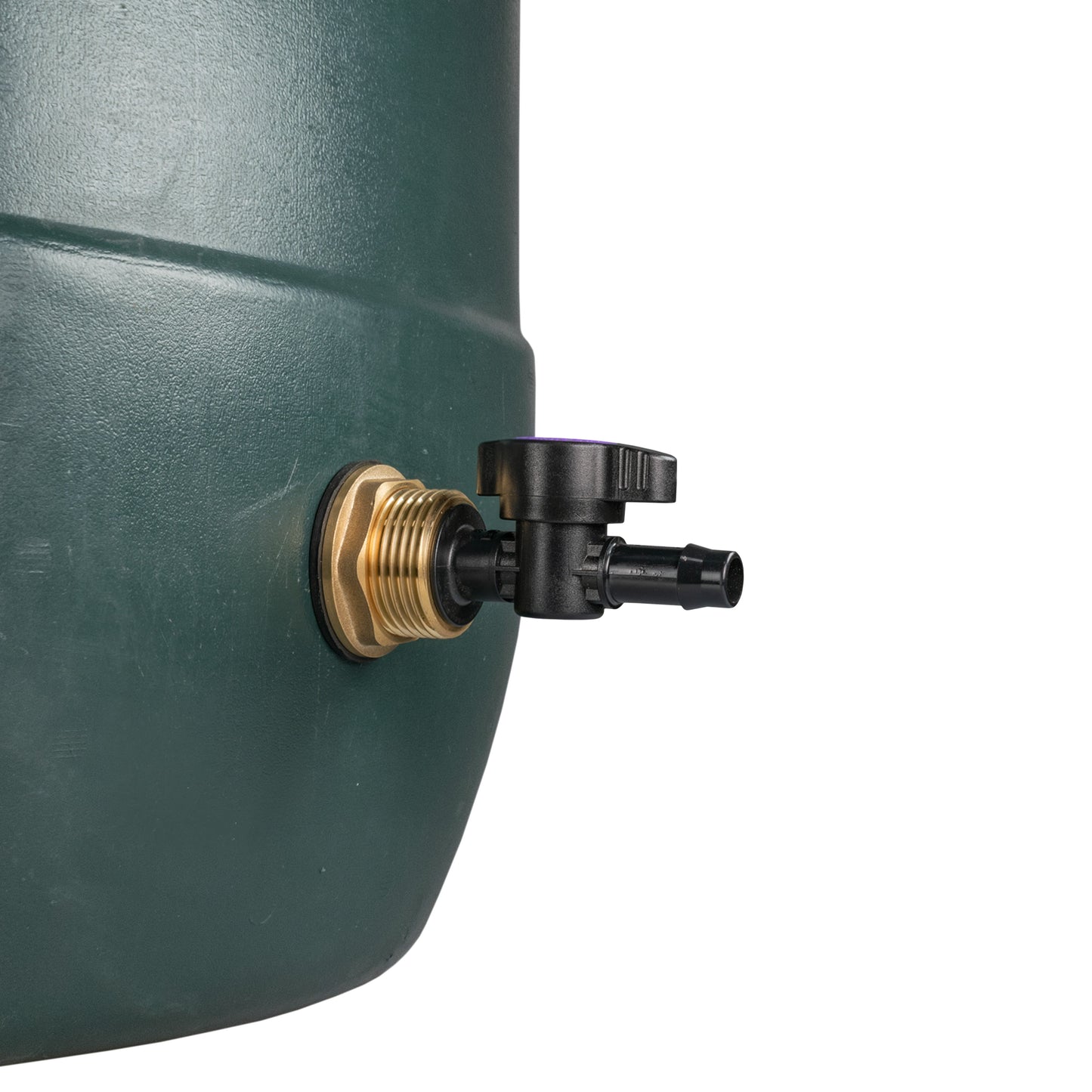 Brass and black irrigation valve kit with PTFE tape and drill bit