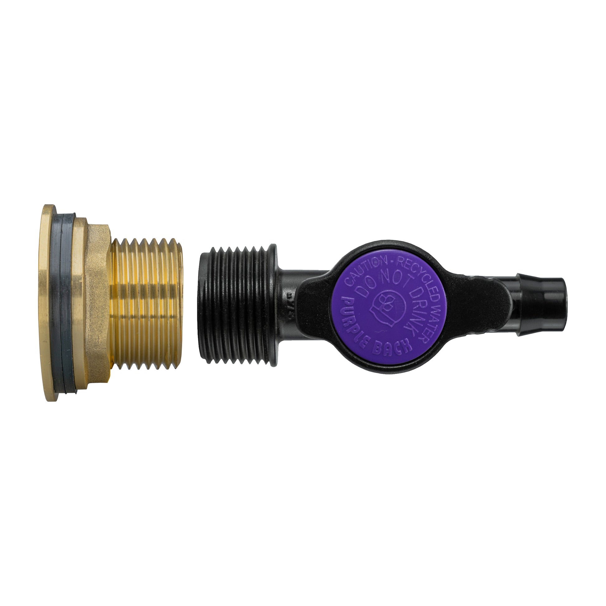 Brass threaded inlet fitting with seal and attached irrigation valve