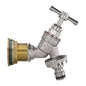 1" Brass water butt tap kit with nickel-plated quick-connect outlet and shutoff handle