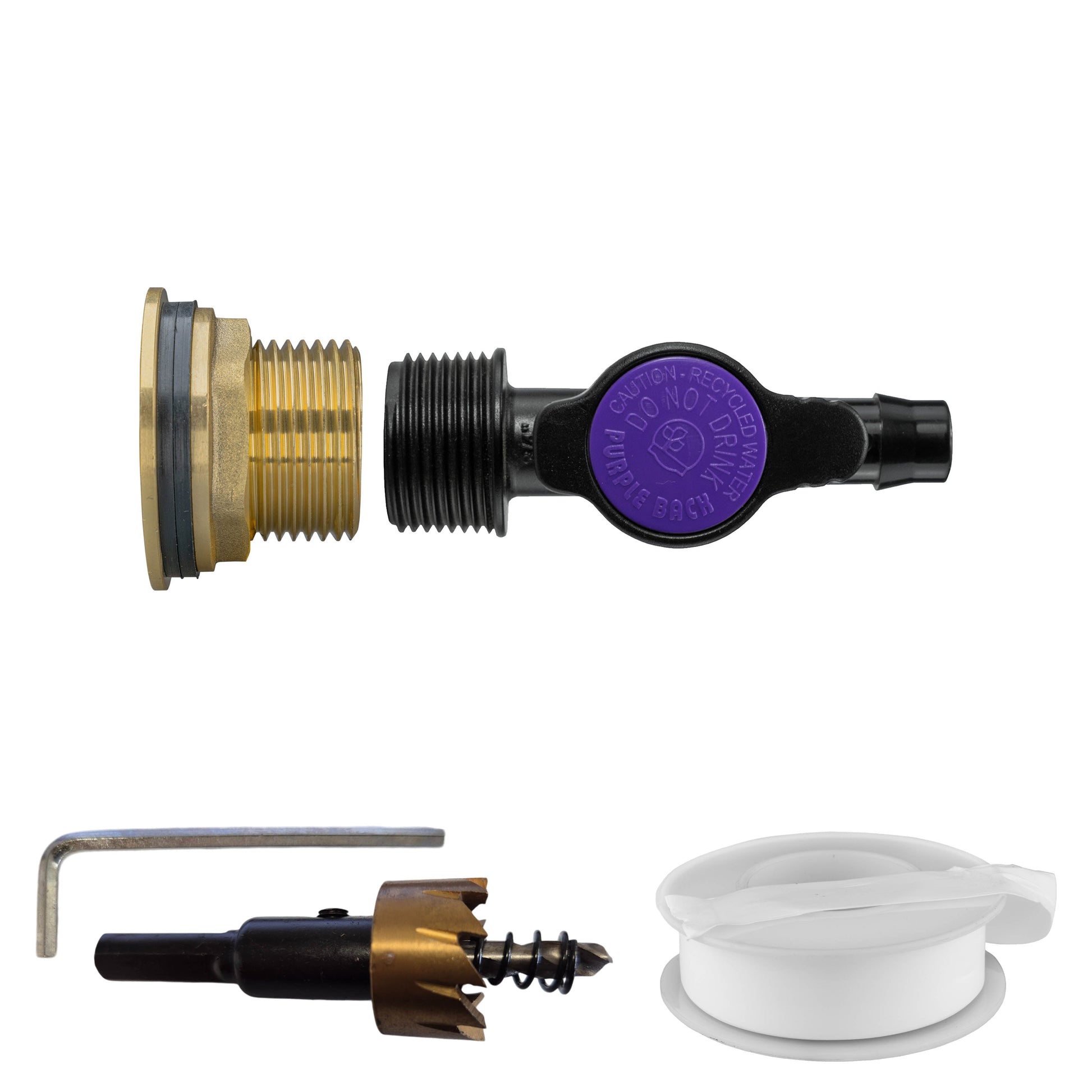 Brass irrigation shut-off valve, 13mm barb, 1" BSP male thread