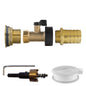 Water butt brass kit 1" valve with 25mm barb connector and clamp handle