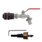 3/4in water butt tap kit with red lever, 3/4in barb and drill bit