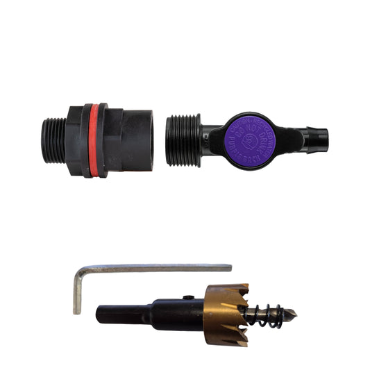 3/4" Wasserfass-Armatur mit 13mm Übergang und Gartenventil-Dichtungsring