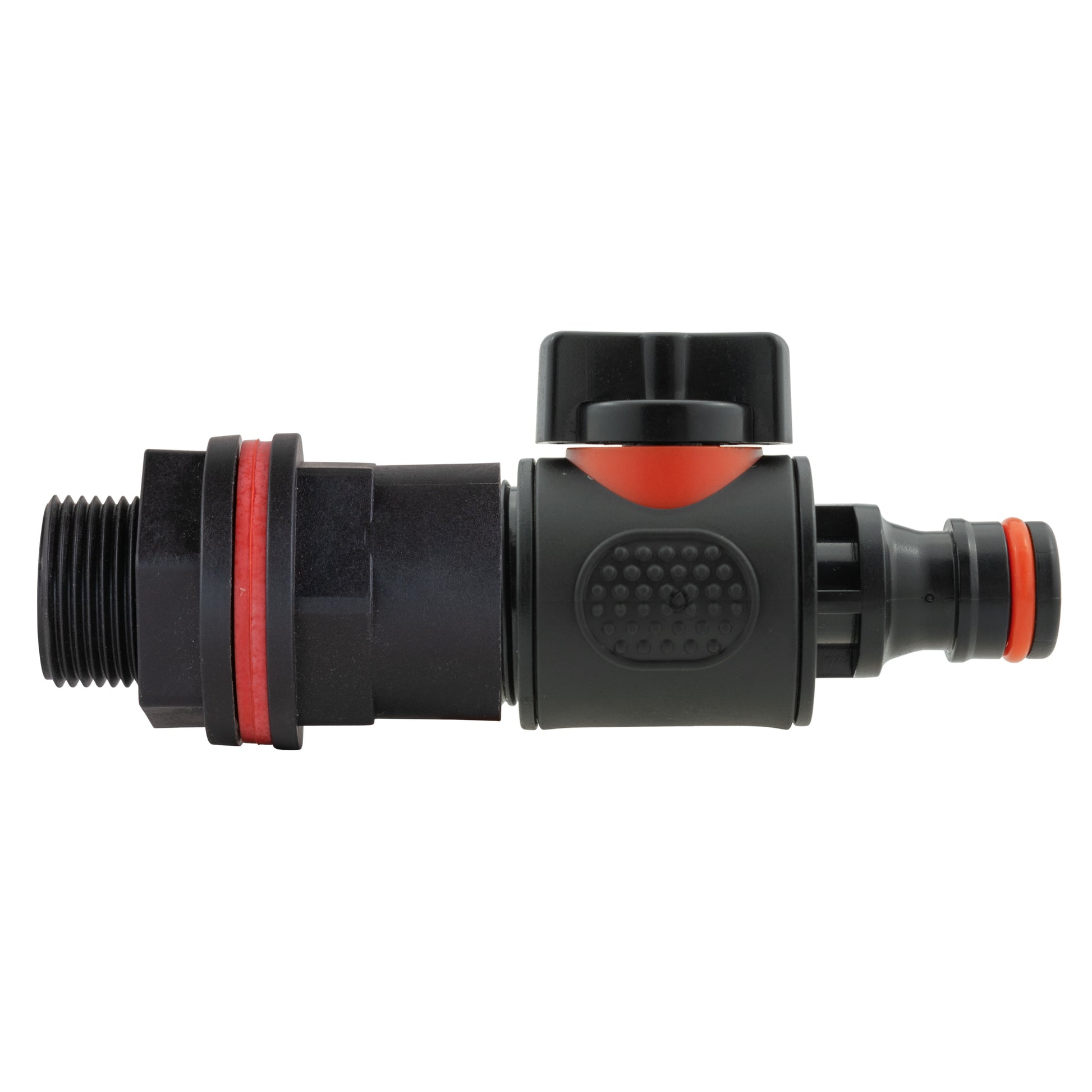 Water butt kit drill bit and L-handle for installing 3/4" BSPM inline valve