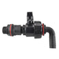 3/4" BSP water butt kit with plastic valve and 3/4" barb elbow, black connector