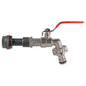 Water butt extension kit with quick-connect lever tap, red handle and 1/2" BSPM