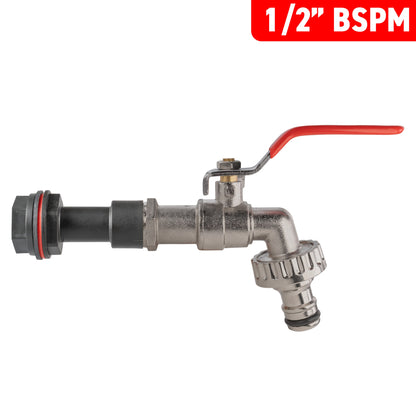 Water butt extension kit lever tap with red handle, 1/2" BSPM inlet