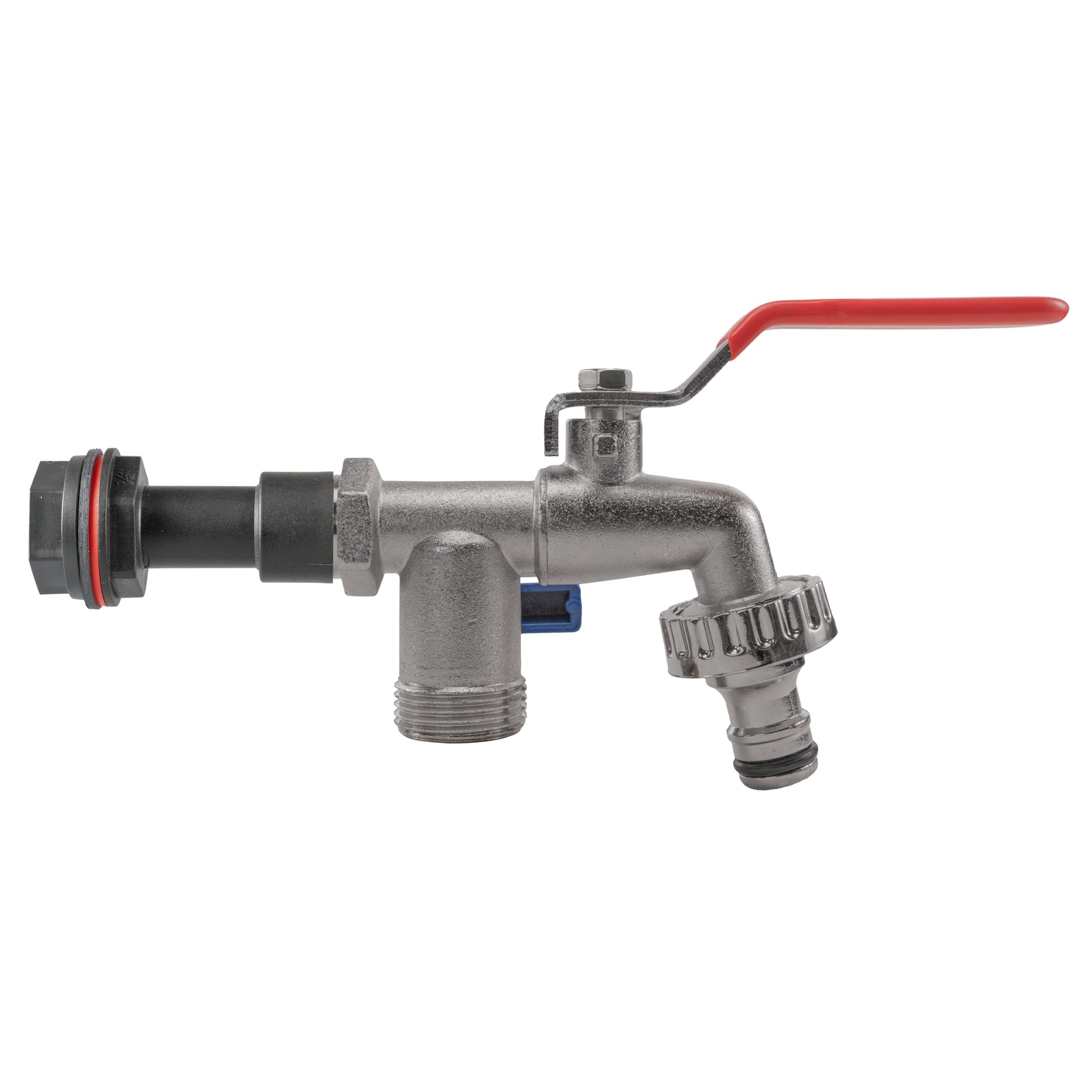 Water butt extension kit with double tap and red handle, 1/2" BSPM outlet fitting
