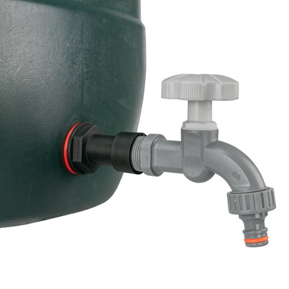 Grey dial tap on extension with black inlet coupling and orange seal