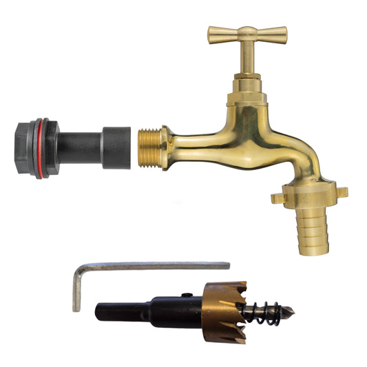 Messing-Wasserfass-Verlängerungskit: 1/2" BSPP, 15 mm Schlauchanschluss, Bohrer