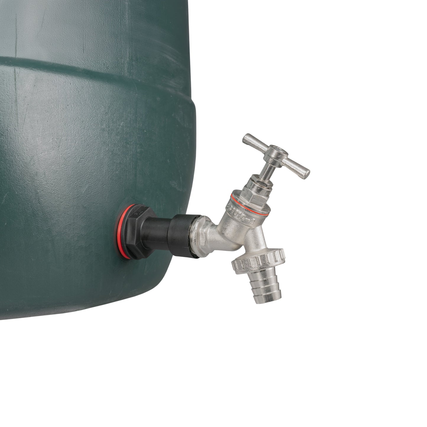 Barbed tap extension kit fitted to water butt outlet, 1/2" connector with red seal