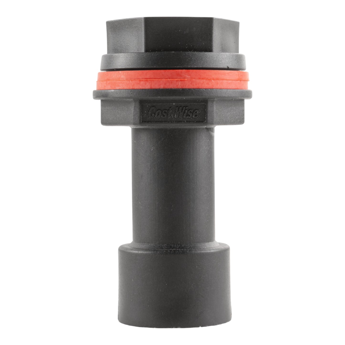 Black 1/2" BSPM-F extension with orange seal ring and embossed connector area