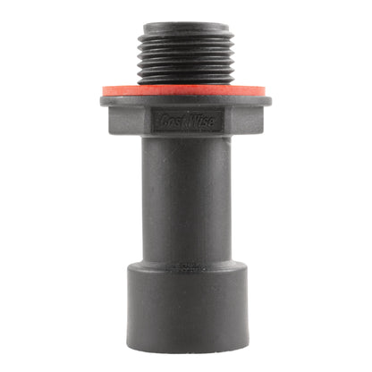 Black 1/2" BSPM-F extension fitting with orange seal ring and threaded top