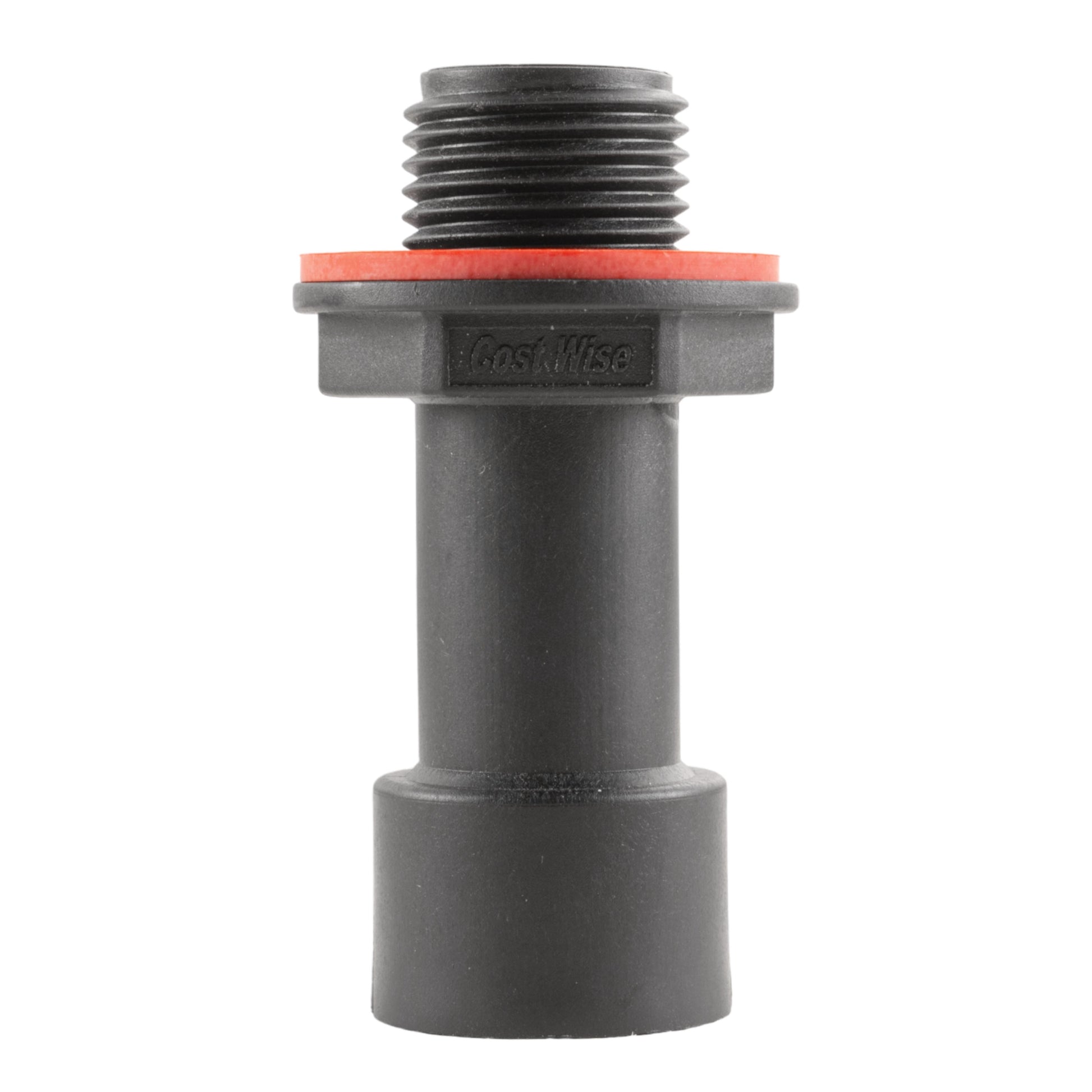 Water butt extension threaded connector with orange sealing ring