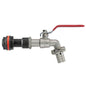 3/4" water butt extension kit: barbed lever tap with red handle and black coupling