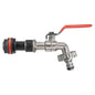 Water butt extension 3/4" quick-connect lever tap, red handle
