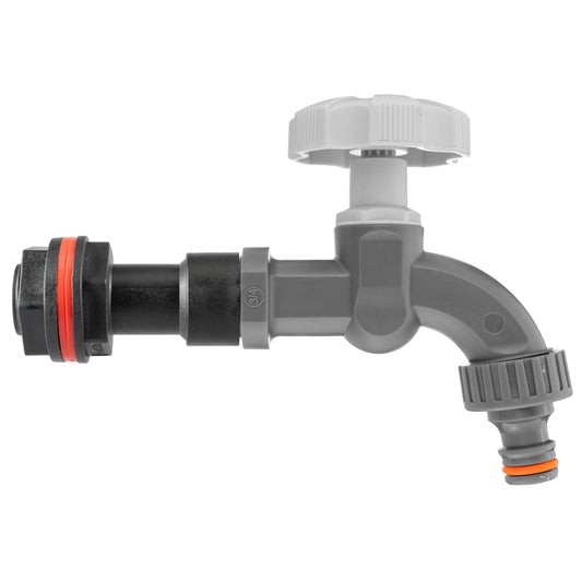 Verlängerungs-Set für Regentonne 3/4" BSPM mit grauem Drehknopf-Wasserhahn