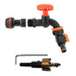 3/4" Verlängerungs-Set fürs Wasserfass: schwarzer Drehknopf, Zweifach-Splitter & Bohrer