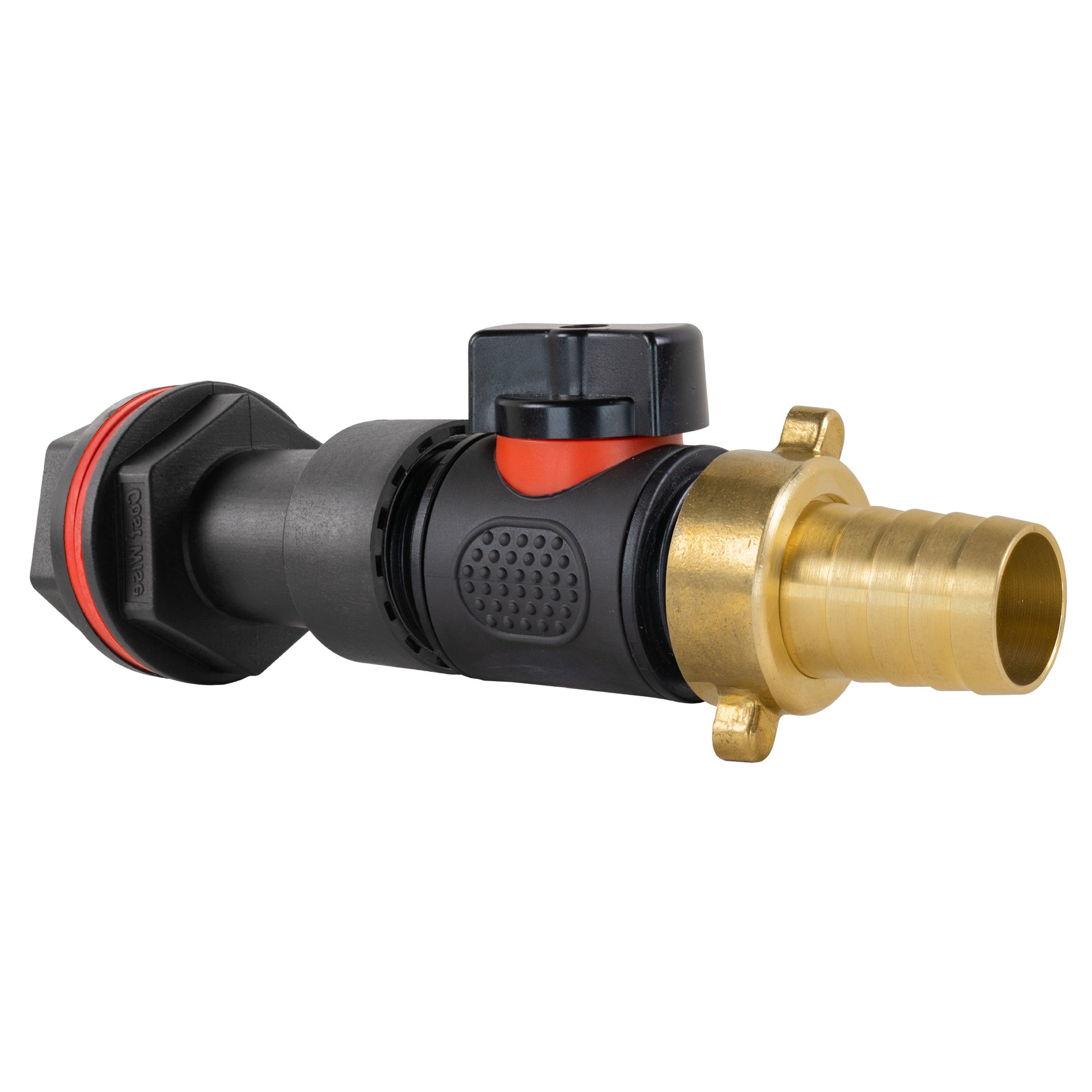 Water butt extension kit 3/4" with inline valve and brass 3/4" barb connector
