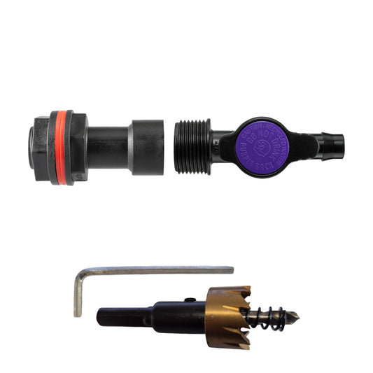 3/4" water butt extension kit with 13mm barb irrigation valve and connector