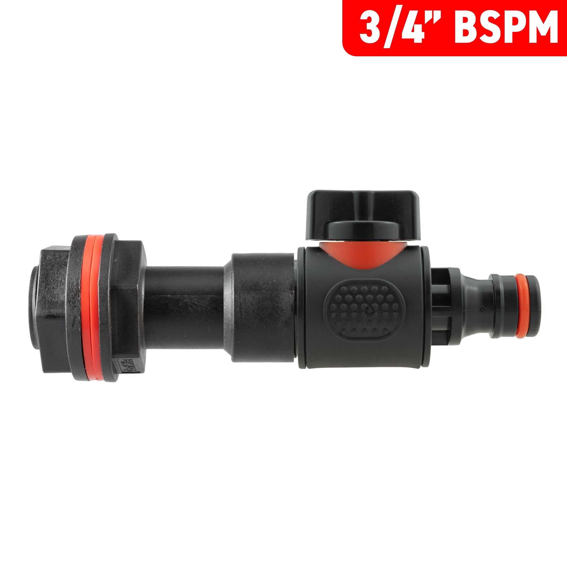 3/4" BSPM quick-connect valve adapter with red ring