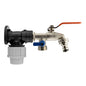 Wall flange kit 20mm MDPE with brass double lever tap and 1/2" BSPF connection